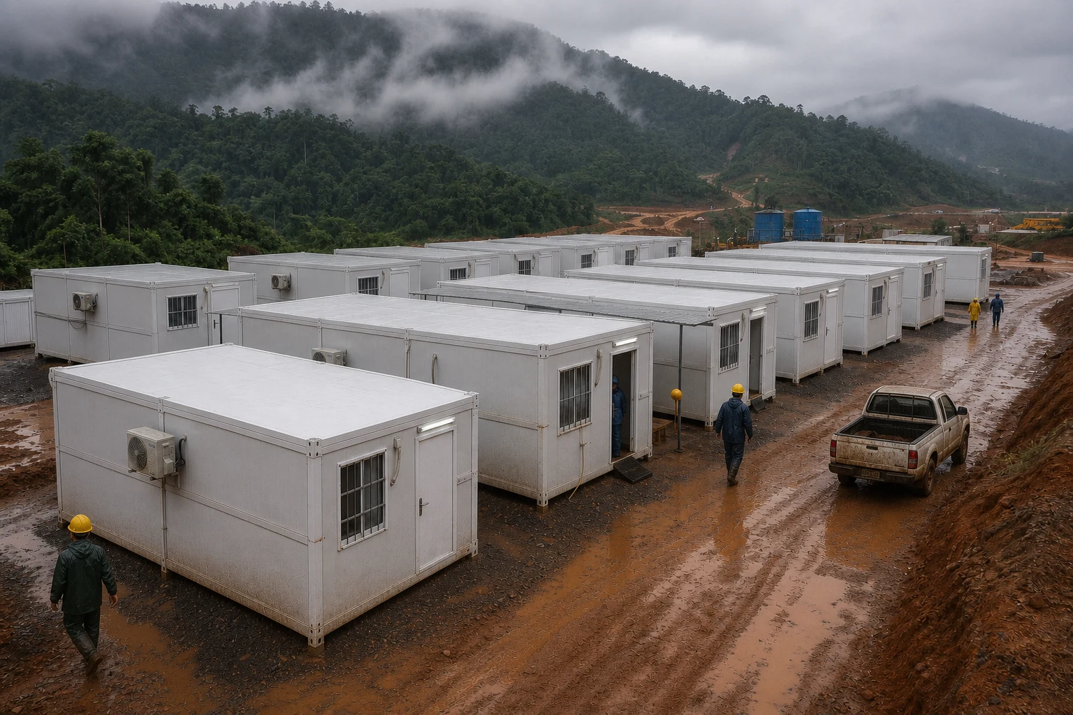 78-unit folding container mining staff camp in Indonesia