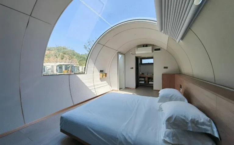 space capsule house exterior view